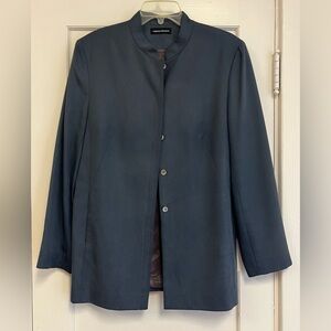 Valerie Stevens Silk Jacket Women 12 Blue button